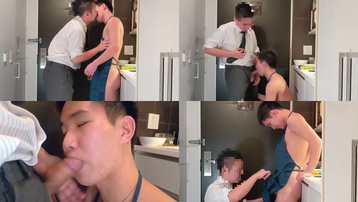 正在做饭的白领男同志被突然回来的同事大鸡巴后入狂操屁眼内射视频